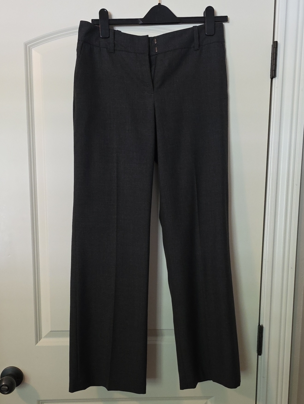 Ann Taylor Dark Charcoal Wide-Leg Trousers